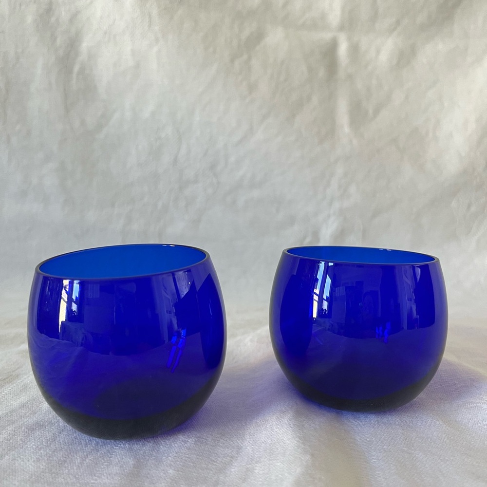 Vintage MCM Cobalt Blue Technical Glasses Specially Made For Olive Oil Tasting 2
